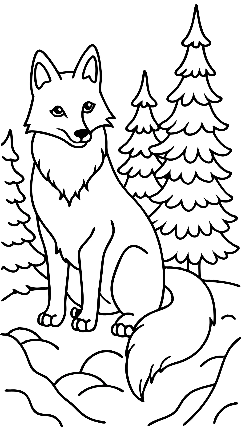 arctic fox coloring page